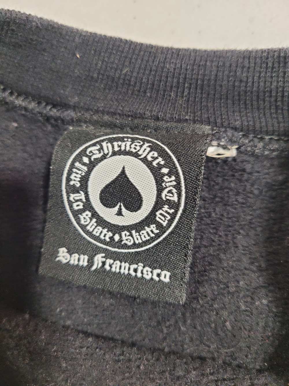 Thrasher Black Crew Sweatshirt with Tan and Red Logo - Picture 2 of 5